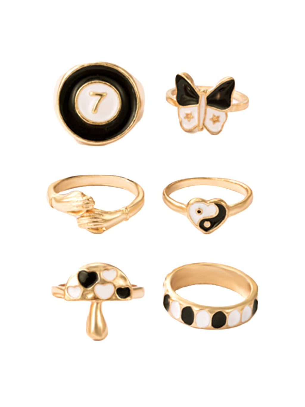 Gold Plated Six Piece Midi Finger Ring
