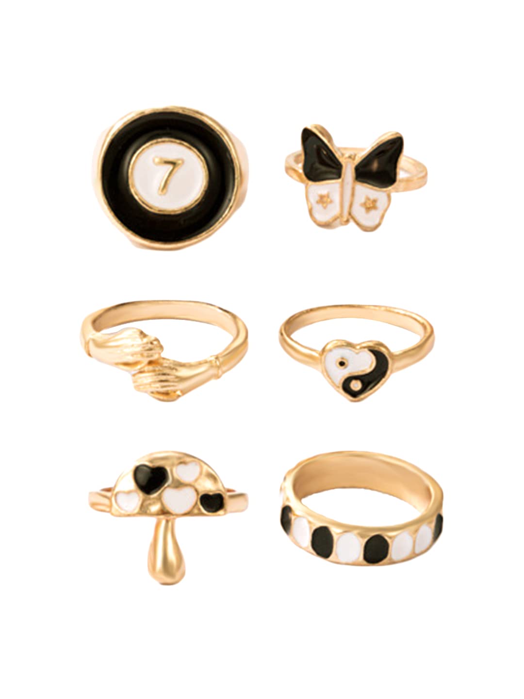 Gold Plated Six Piece Midi Finger Ring