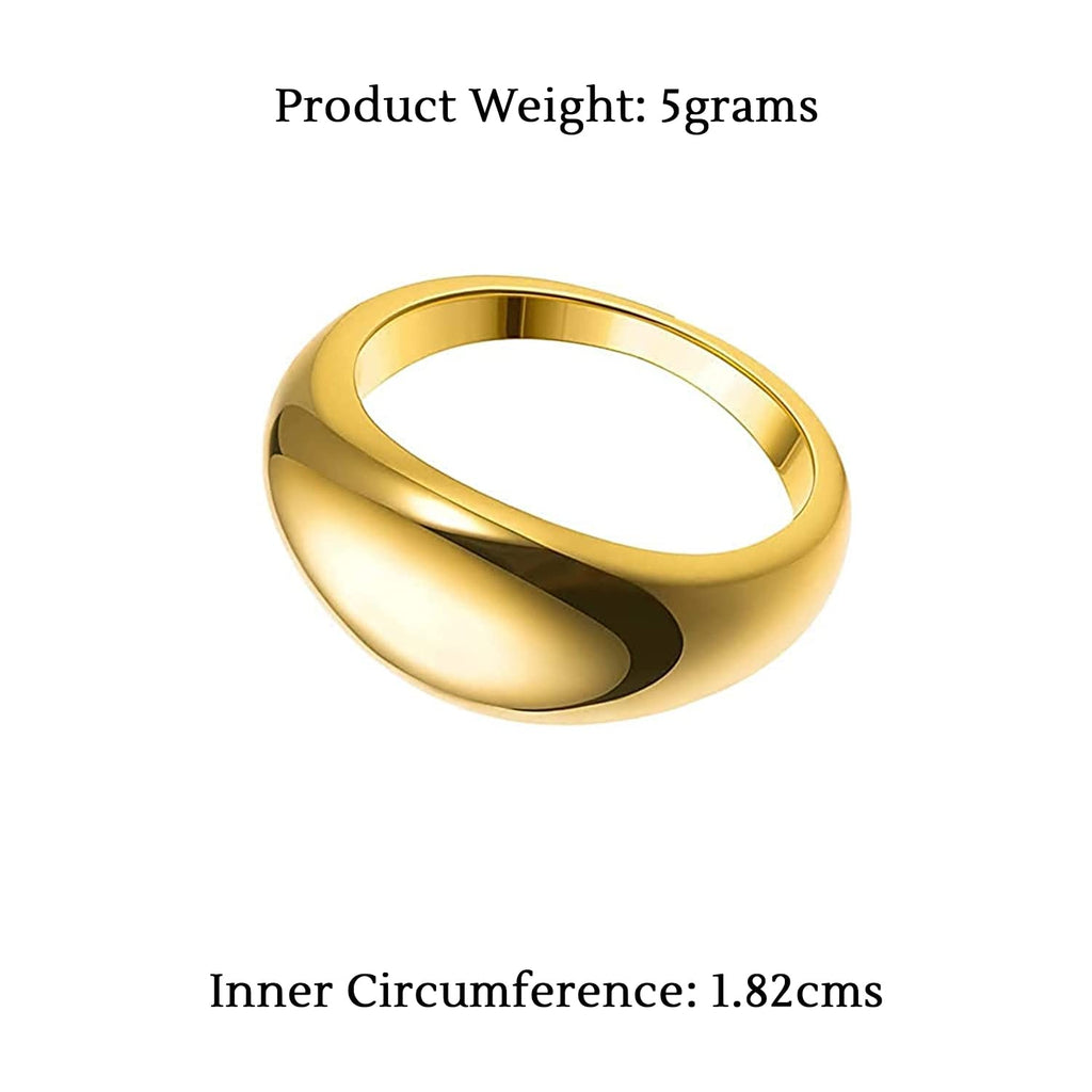 Gold Plated Stainless Steel Band Ring