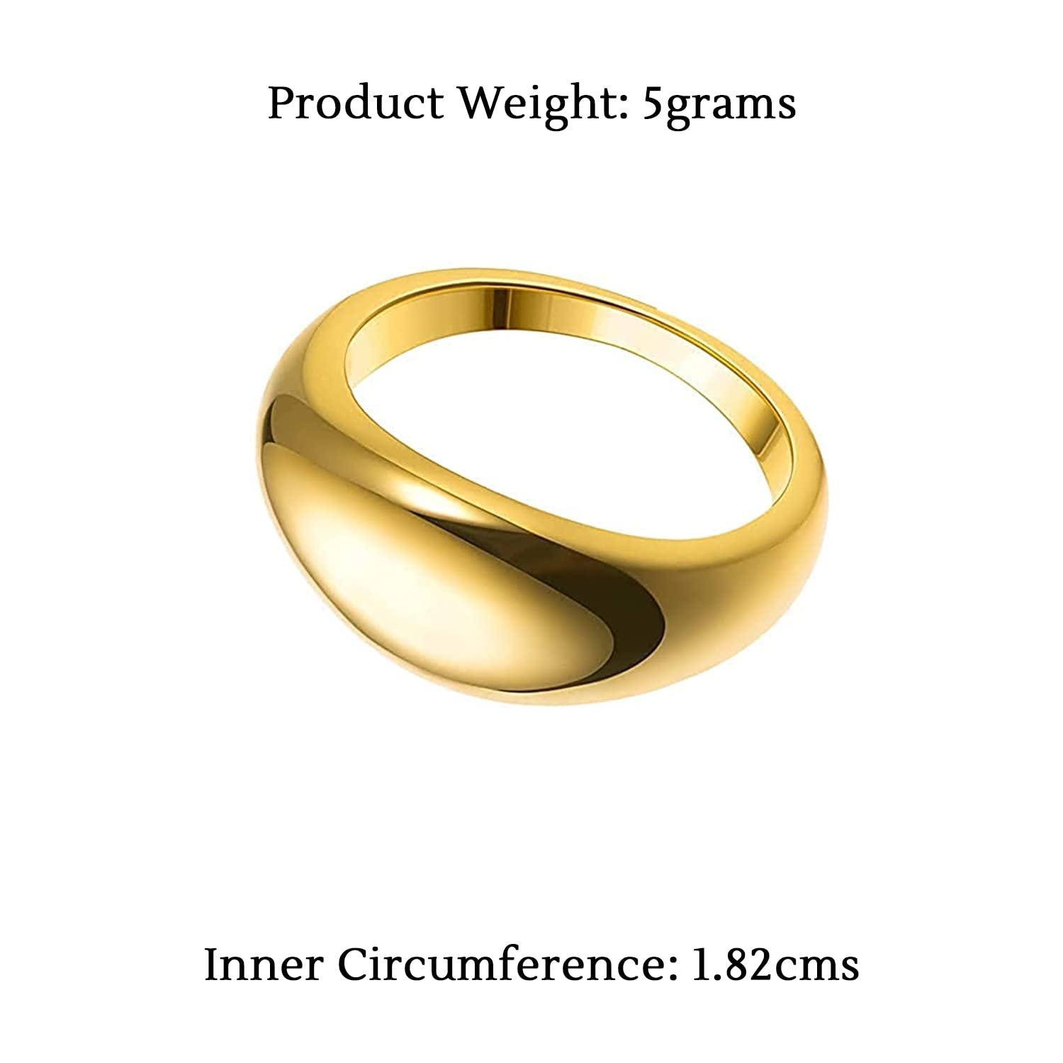 Gold Plated Stainless Steel Band Ring