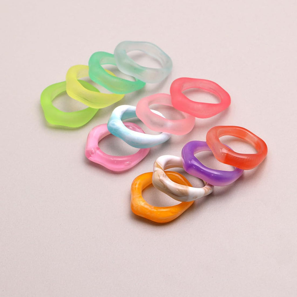 Multicolor Aesthetic Knuckle Stack Ring