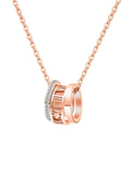 Rose Gold Rings Charm Pendant Necklace