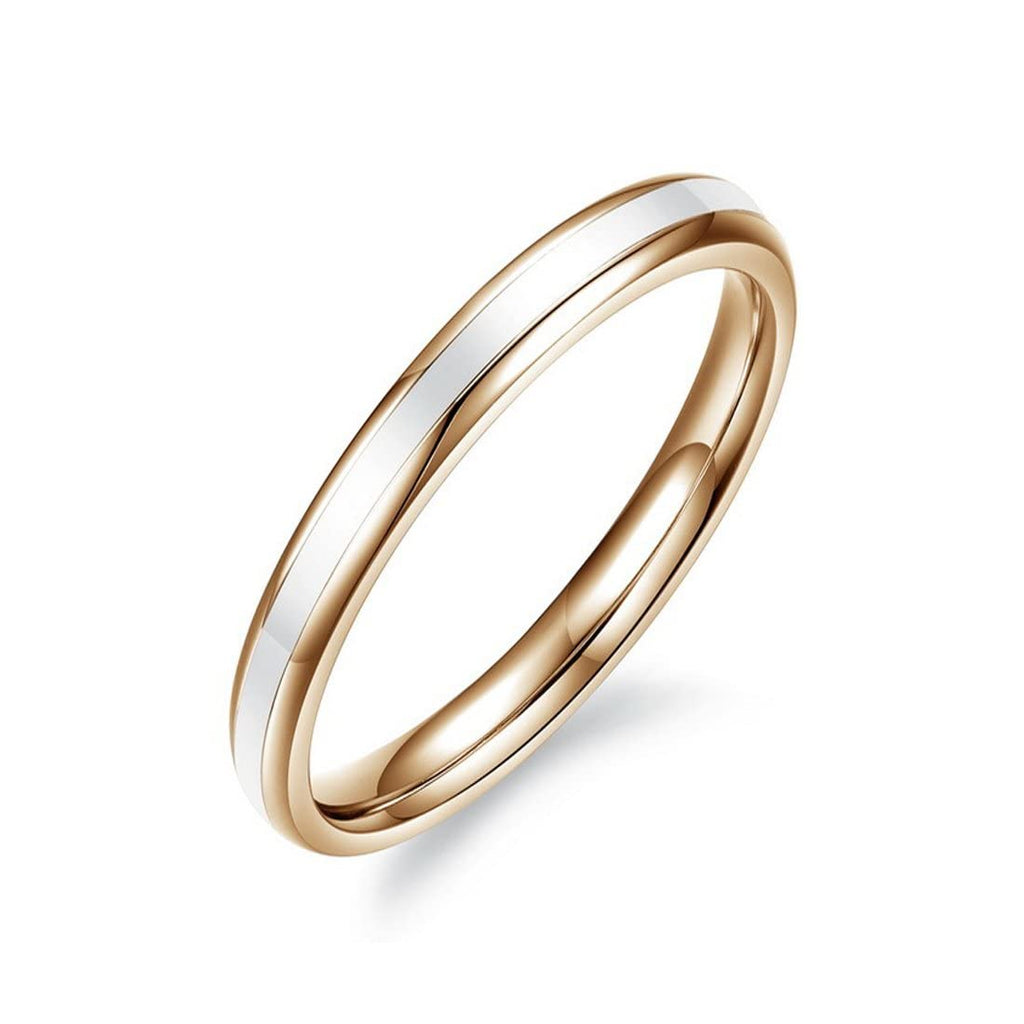 White Enamel Stainless Steel Band Ring
