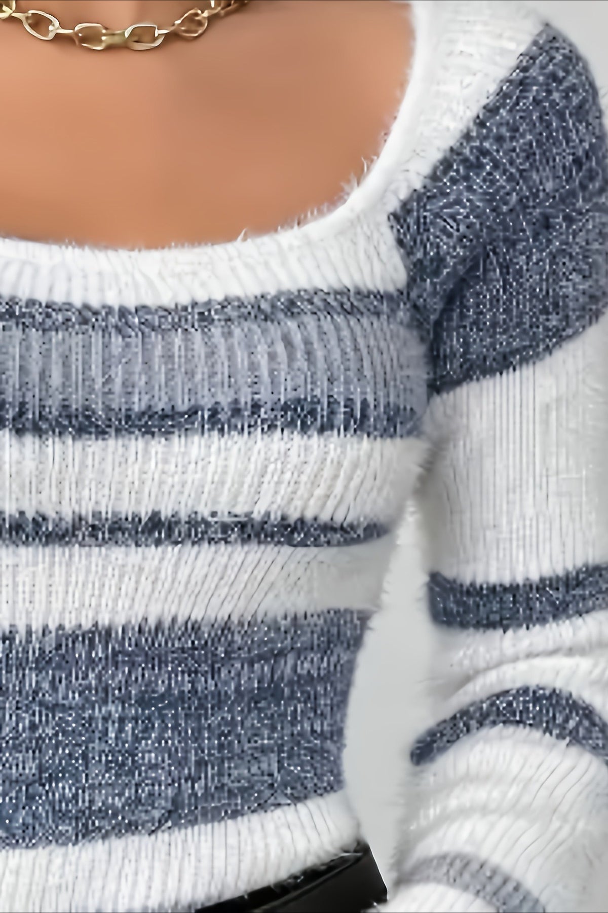 Simple Stripe Patchwork Sweater