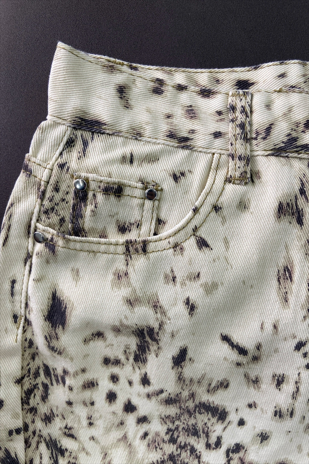 Retro Leopard Straight Baggy Jean