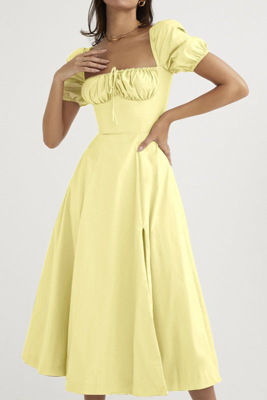Tied Strap Split Hem Maxi Dress