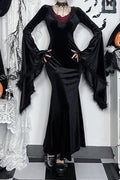 Elegant Open Back Gothic Dress