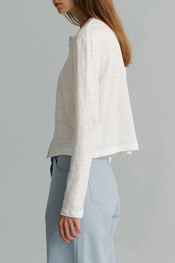 Plain Button Knit Cardigan