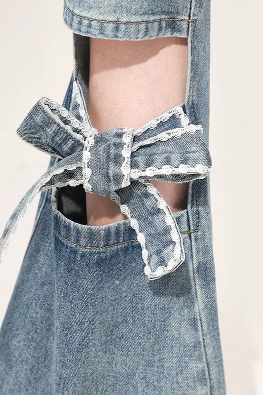 Slim Fit Bow Flare Jean