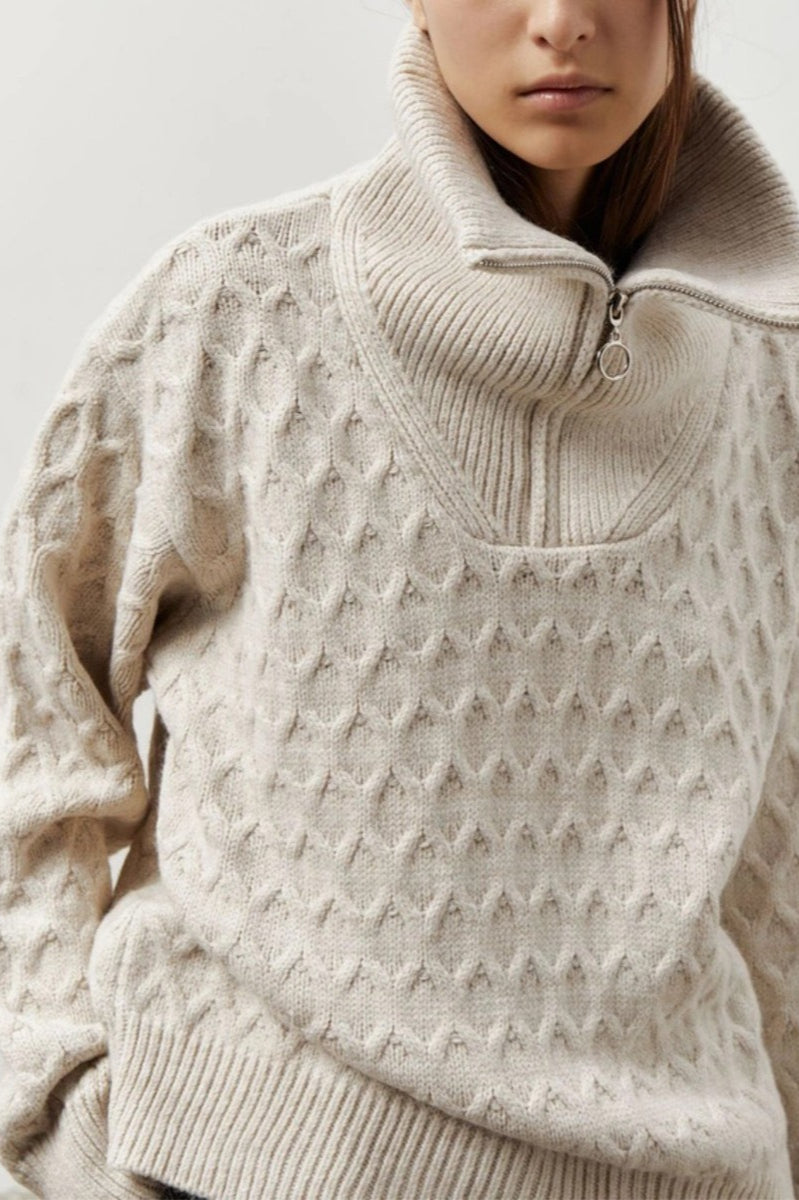 Thick Knit Half Zip Sweater