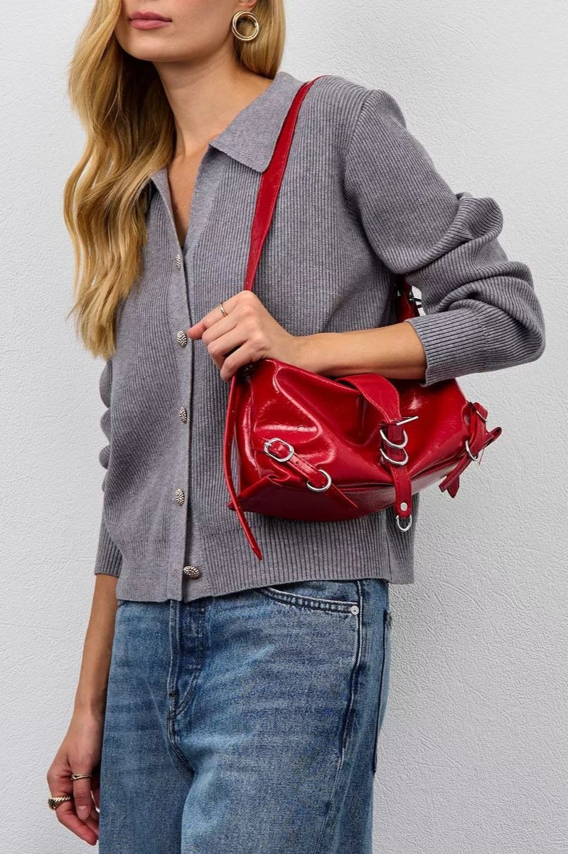 Single Button V-Neck Sweater