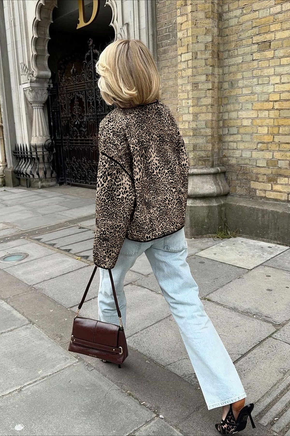 Vintage Animal Print Short Cardigan