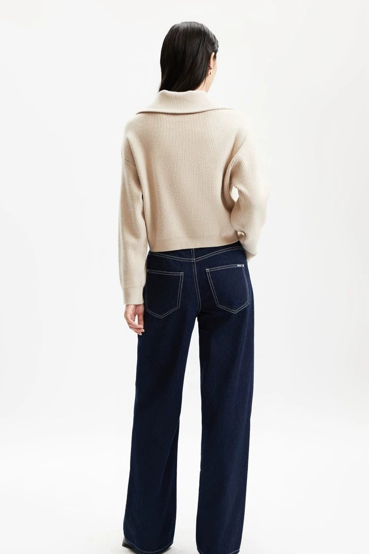 Short Cable Pullover Sweater