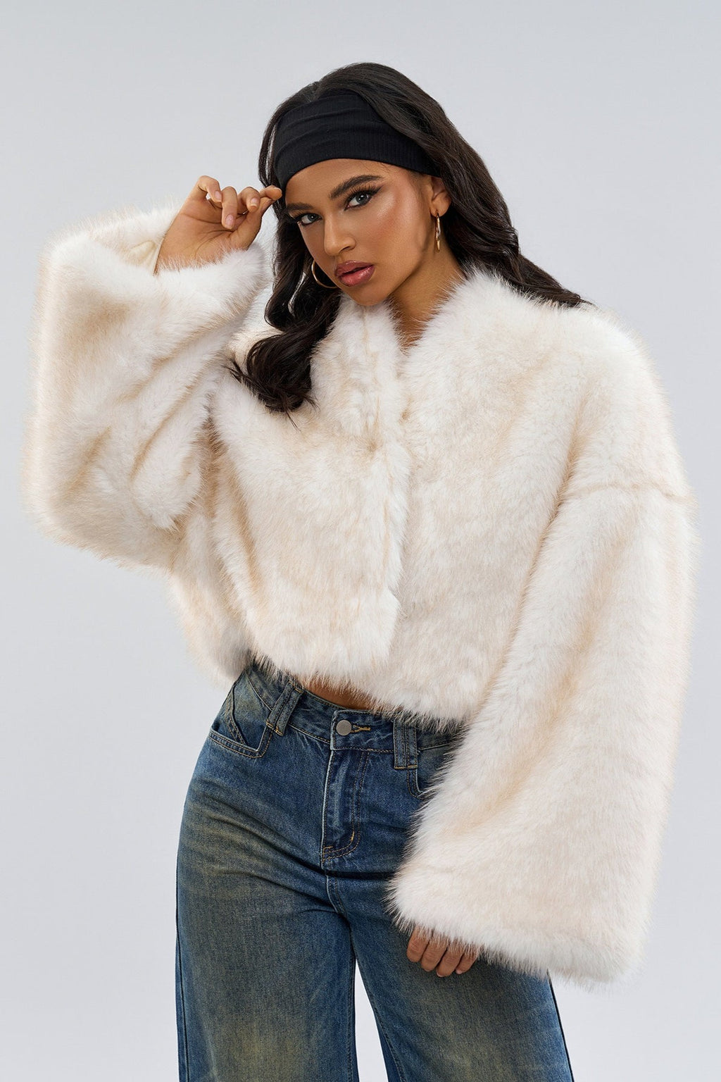 Retro Faux Fur Mini Coat