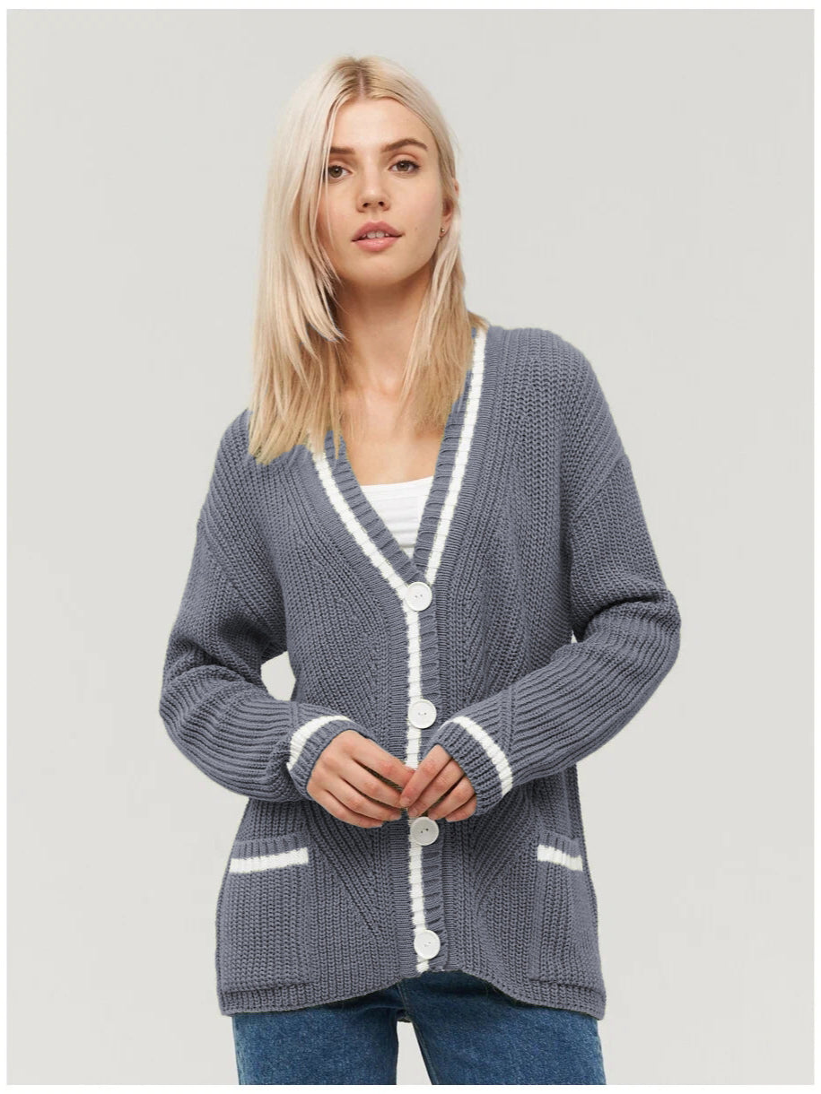 Colorblock Knitted Cardigan
