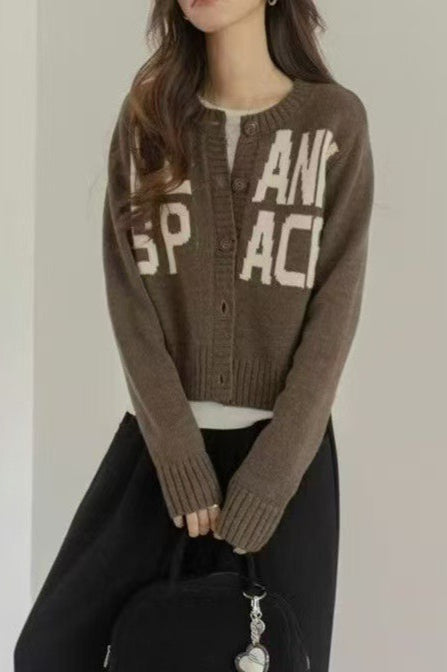 Letter Embroidered Loose Sweater