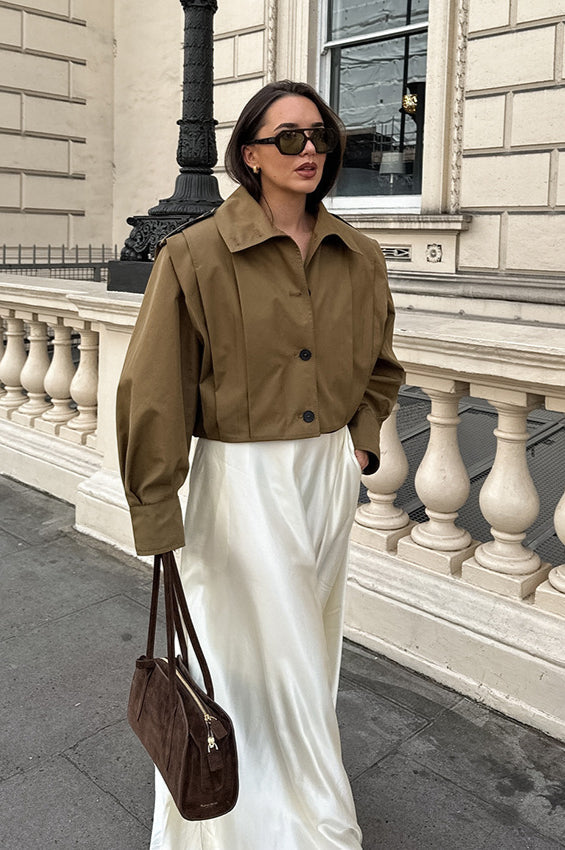 Chic Pleated Detail Mini Coat