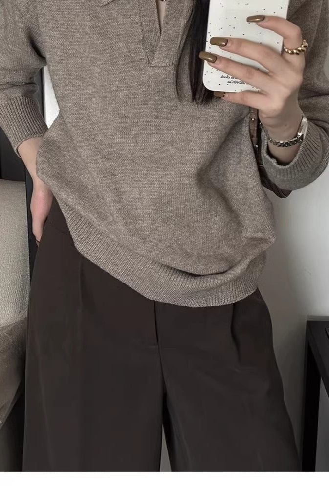 Relaxed Polo Style Sweater