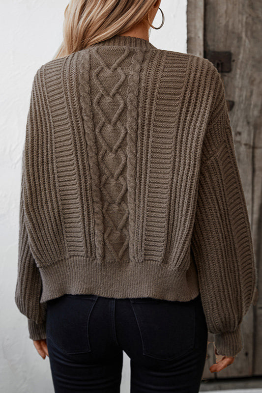 Relaxed Solid Button Cardigan