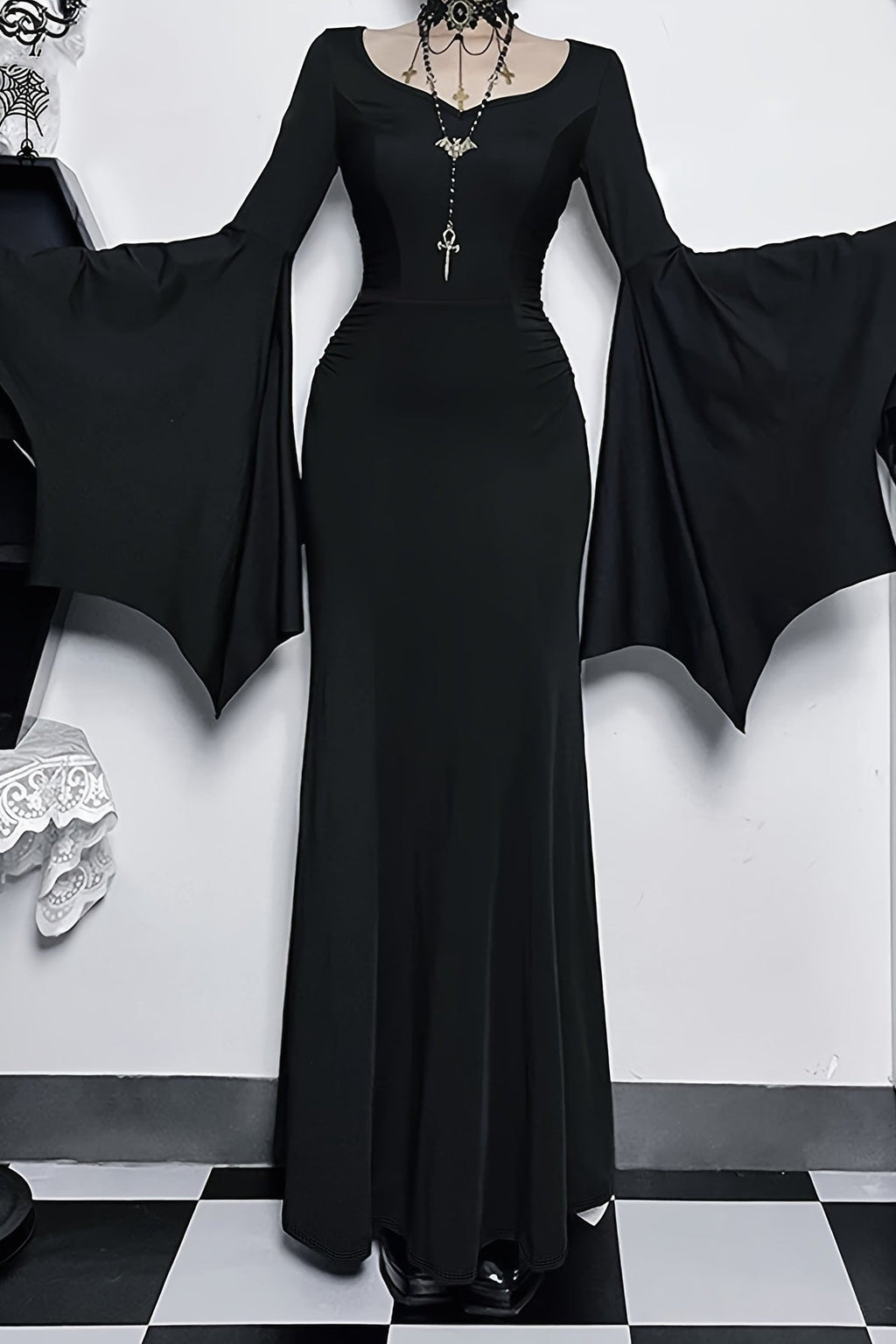 Batwing Slimline Gothic Dress