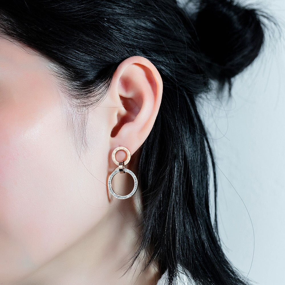 Roman Numeral Crystal Earring
