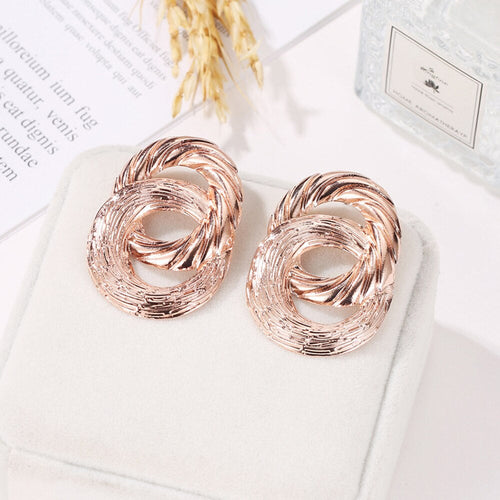Circle Twist Silver Earring