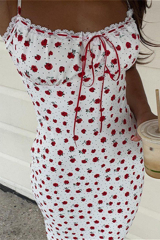 Sweet Lace Cami Floral Dress