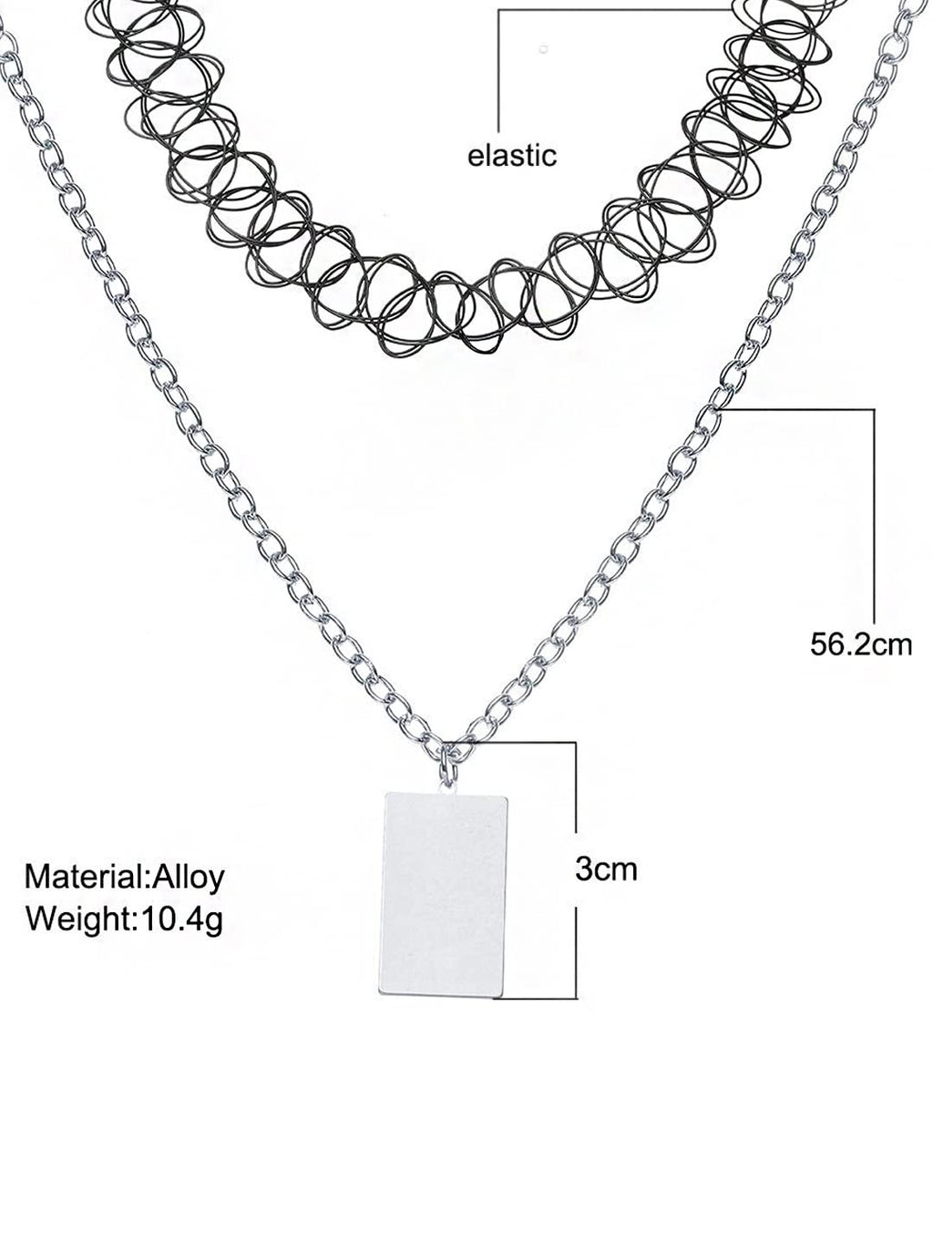 Black Spiral Choker Silver Necklace