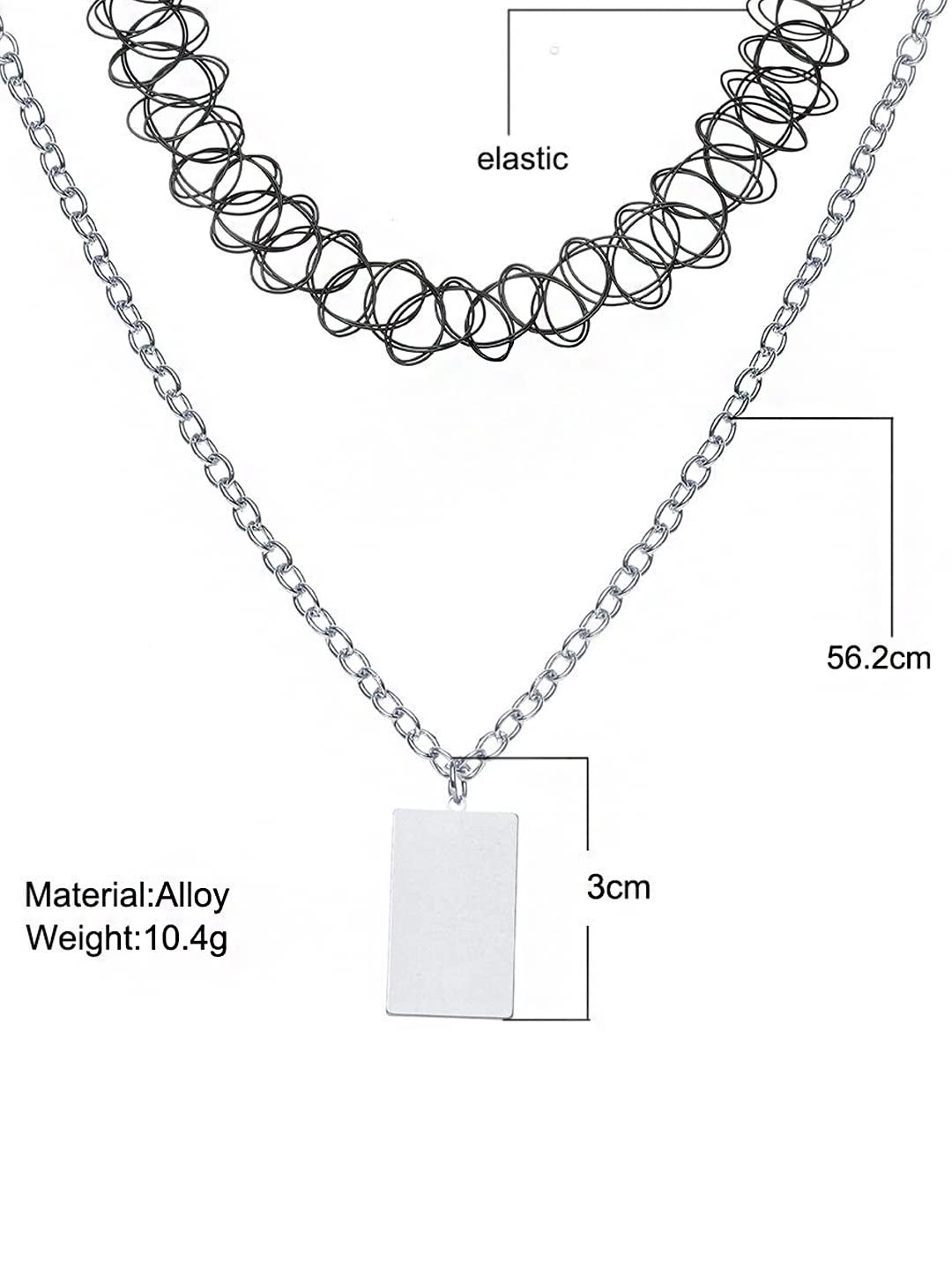 Black Spiral Choker Silver Necklace