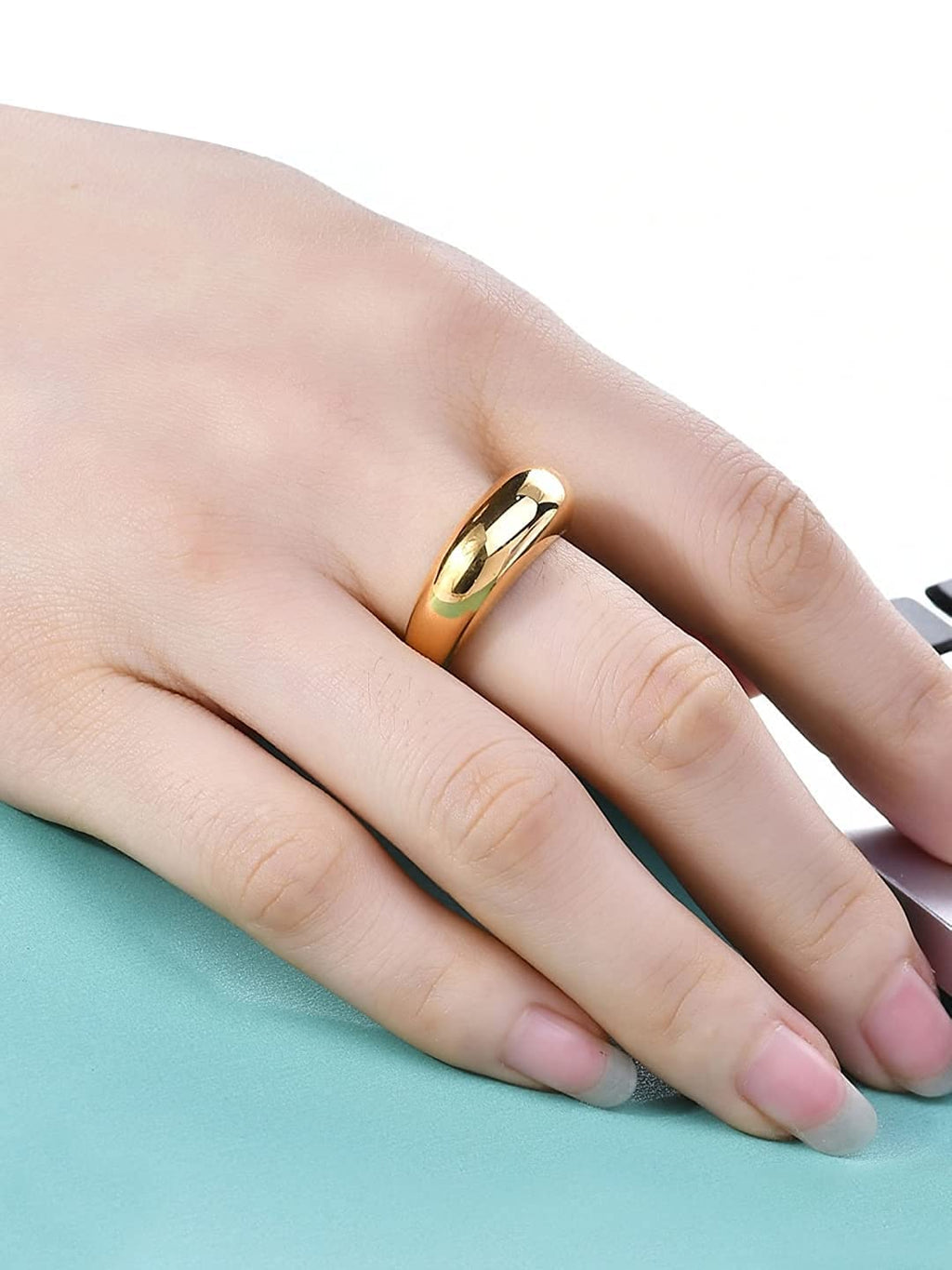 Gold Plated Stainless Steel Band Ring