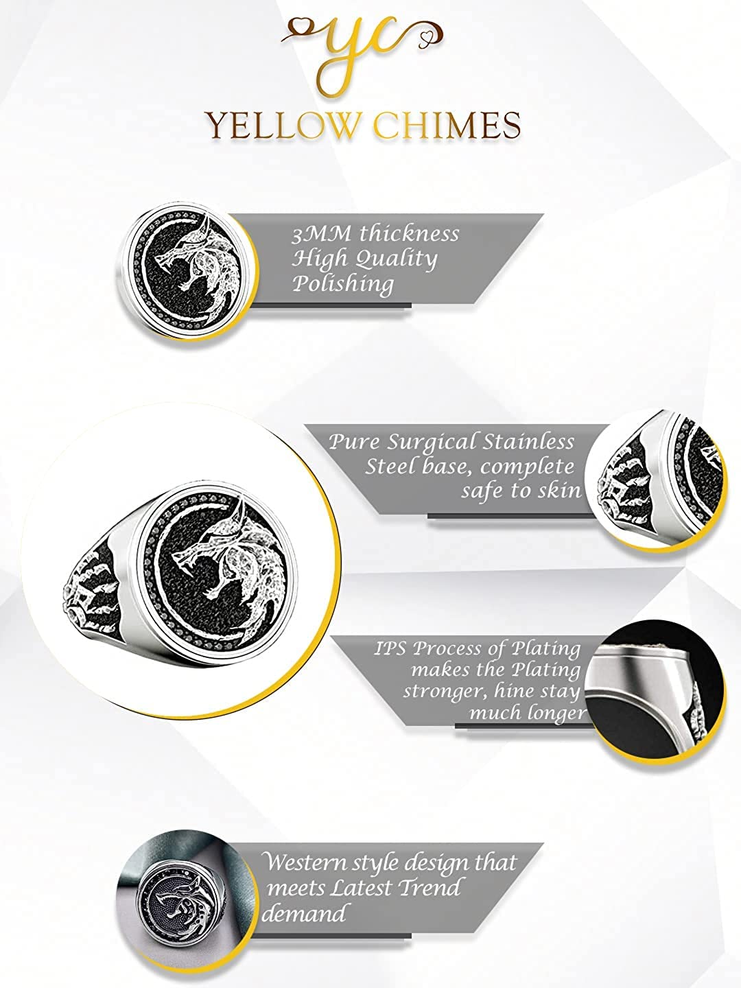 Silver Viking Warrior Stainless Steel Ring
