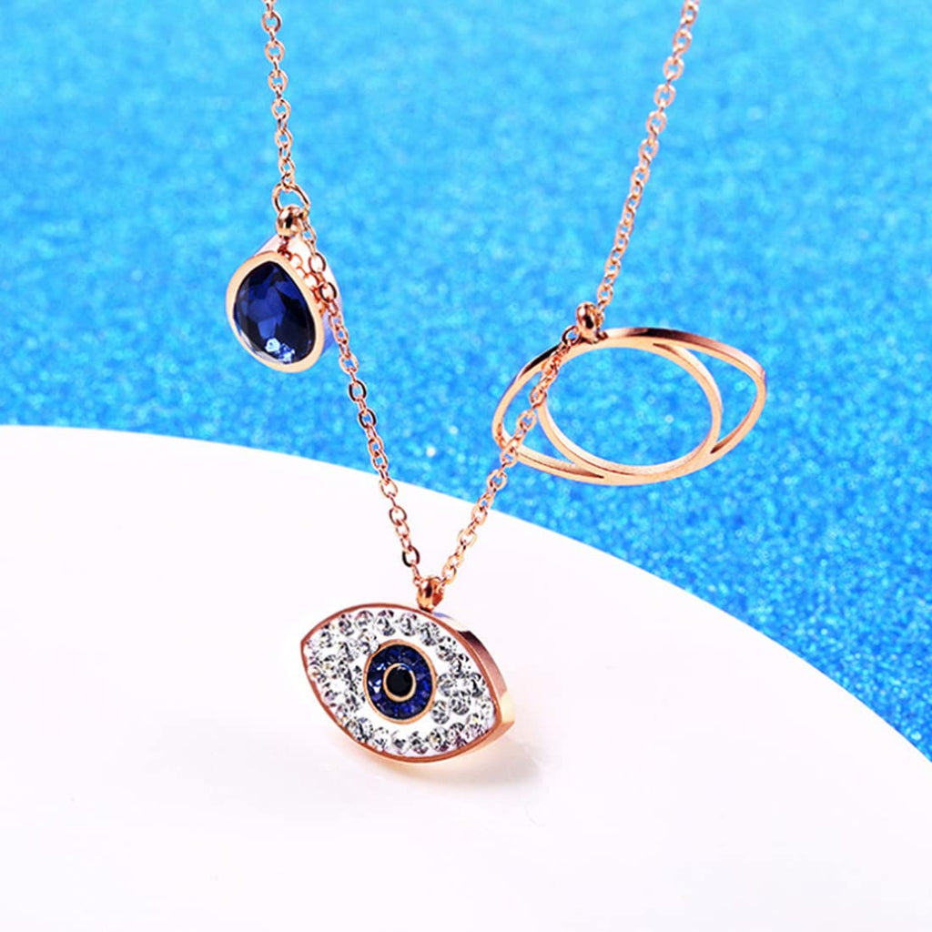 Rose Gold Stainless Simple Pendant Necklace