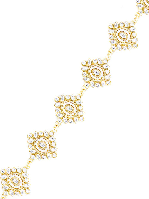 Gold Kundan Traditional Hairband Necklace