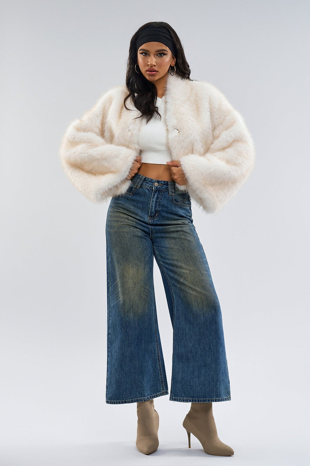 Retro Faux Fur Mini Coat