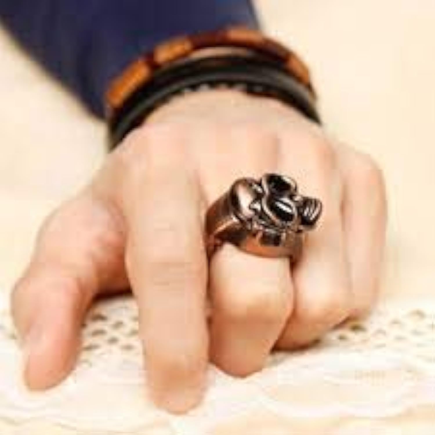 Dial Analog Stretchable Watch Finger Ring