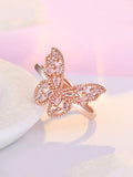 Crystal Butterfly Adjustable Design Ring
