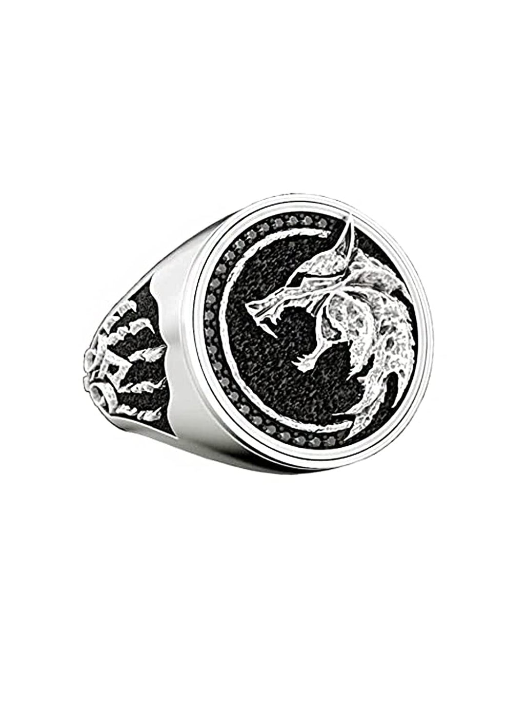 Stainless Steel Viking Wolf Head Ring