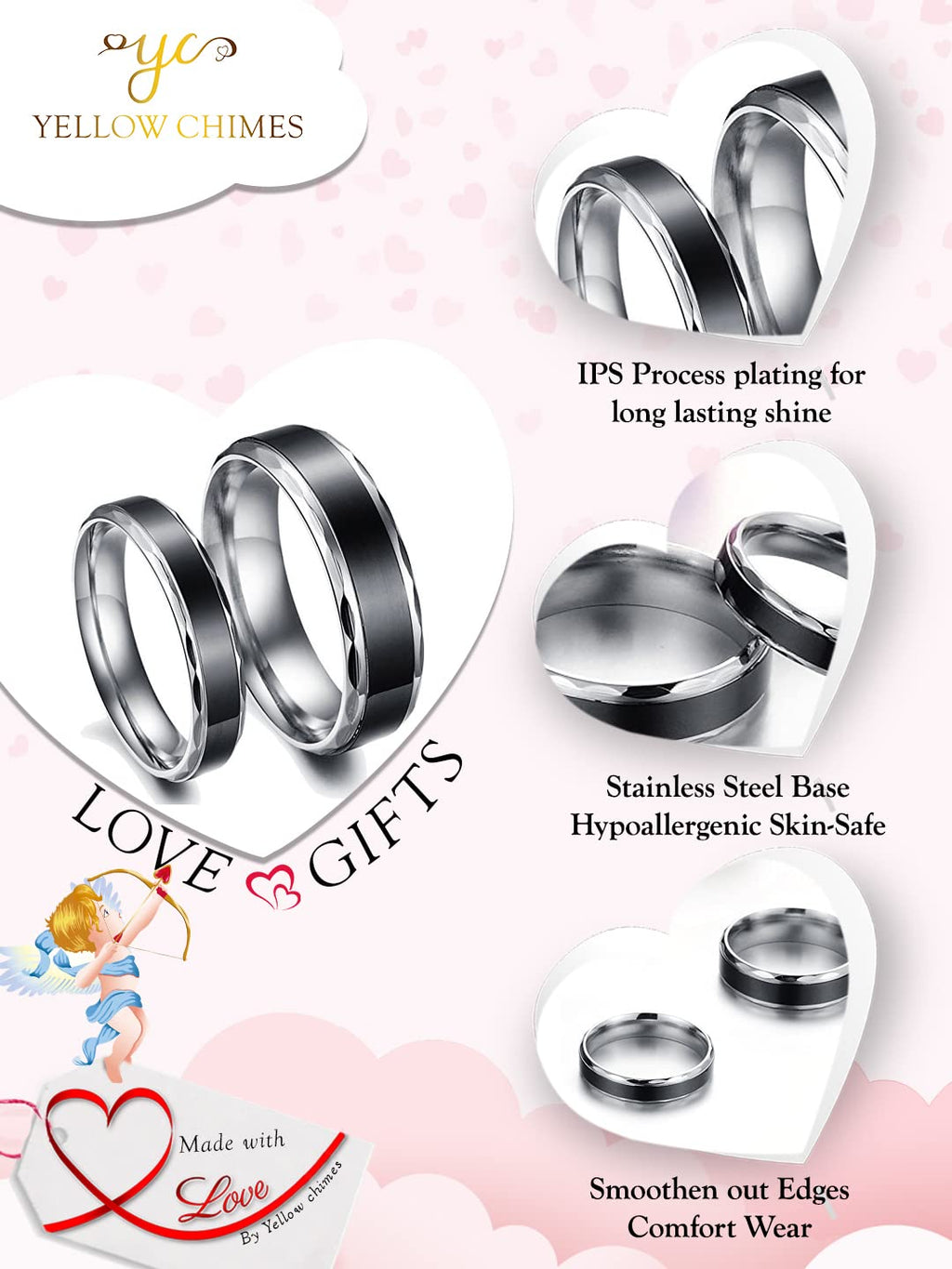 Black Titanium Never Fading Couple Ring