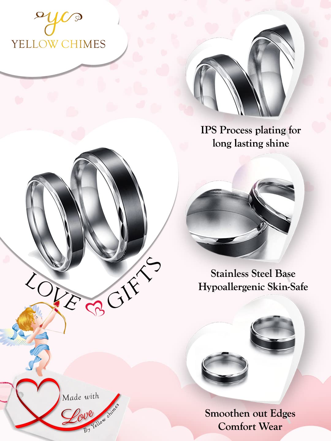 Black Titanium Never Fading Couple Ring