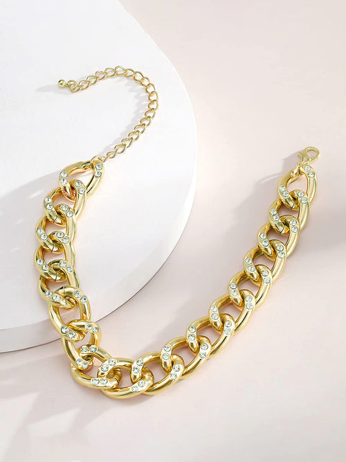Golden Cuban Link Choker Necklace