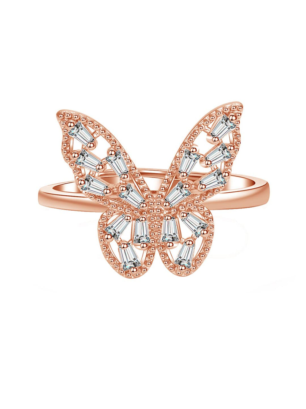 Crystal Butterfly Adjustable Design Ring