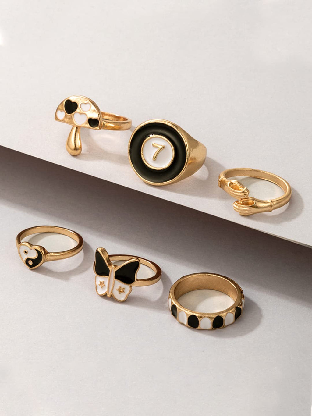 Gold Plated Six Piece Midi Finger Ring