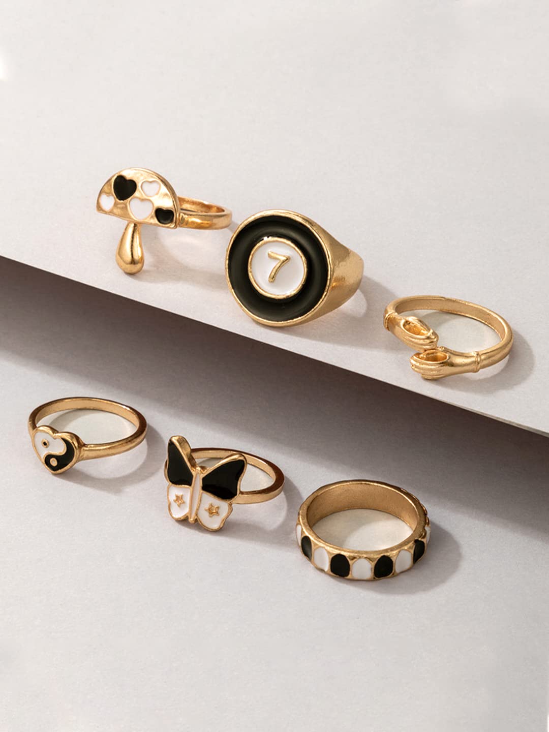 Gold Plated Six Piece Midi Finger Ring