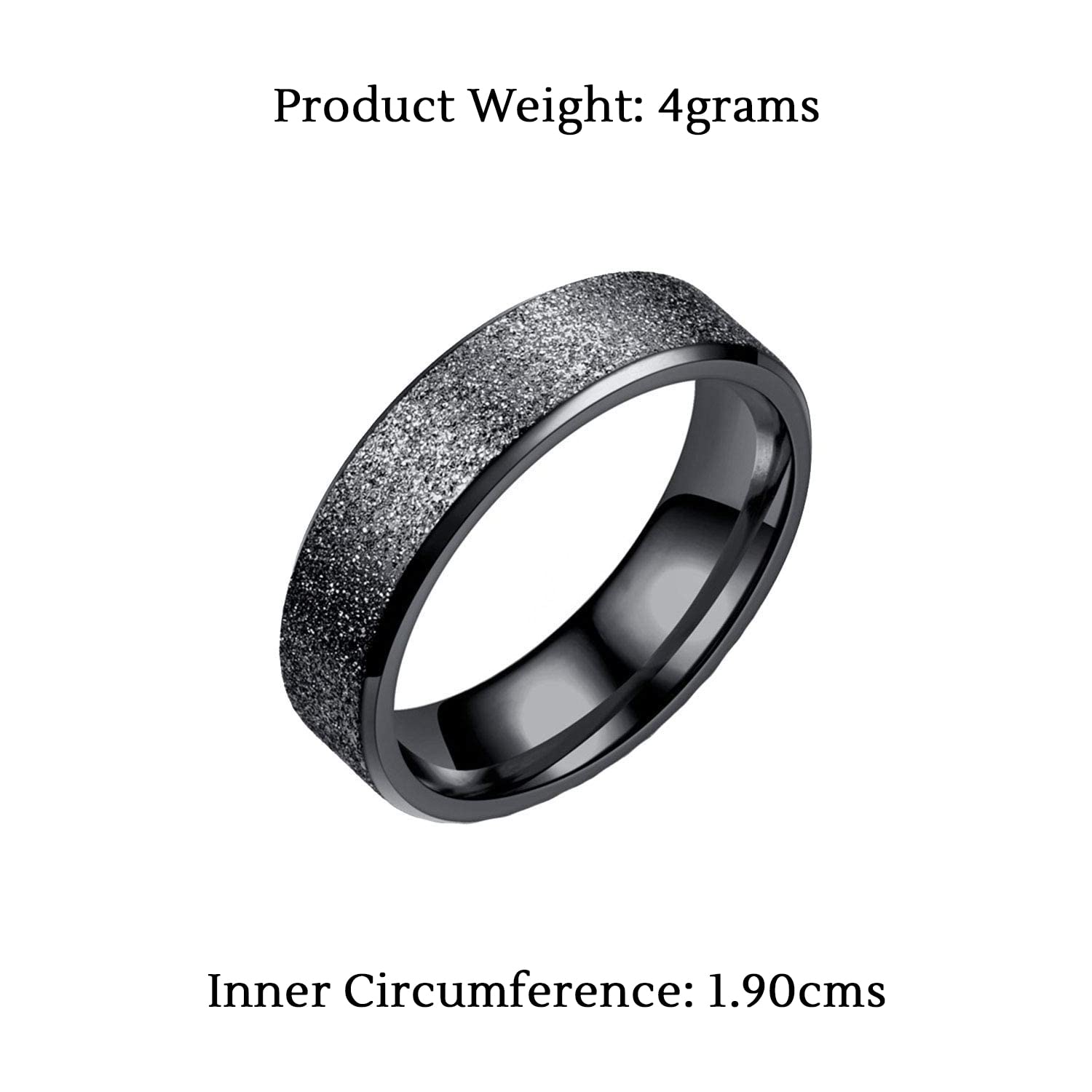 Black Stainless Steel Western Band Ring