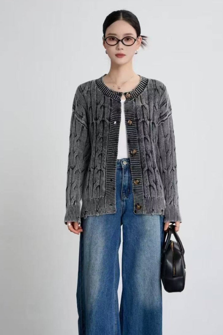 Cable Knit Crew Neck Sweater