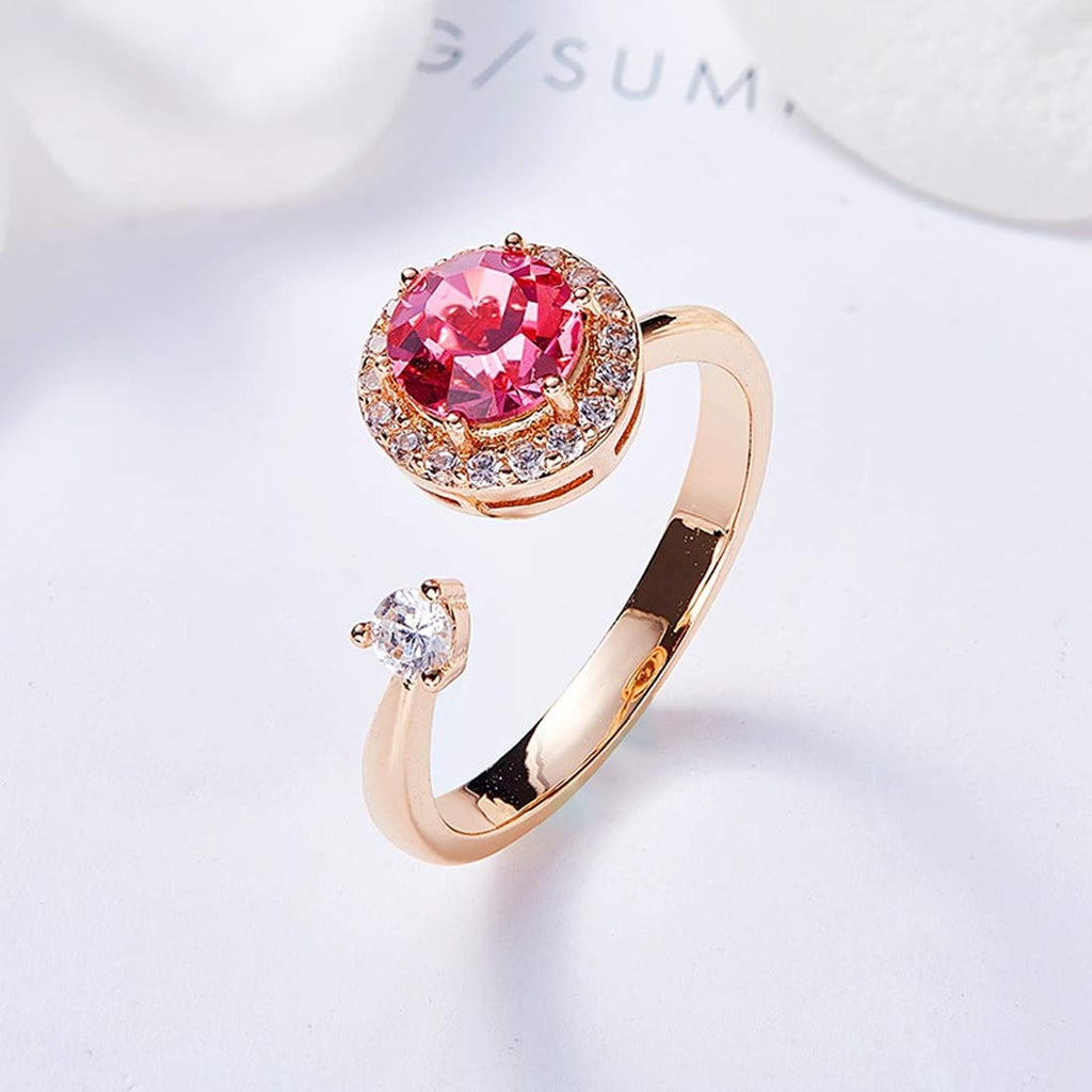 Rose Gold Swarovski Rotating Crystal Ring