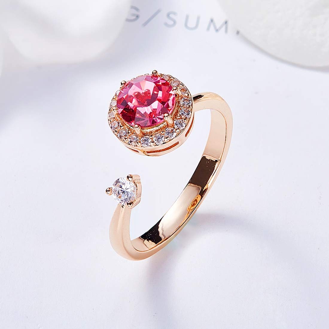 Rose Gold Swarovski Rotating Crystal Ring