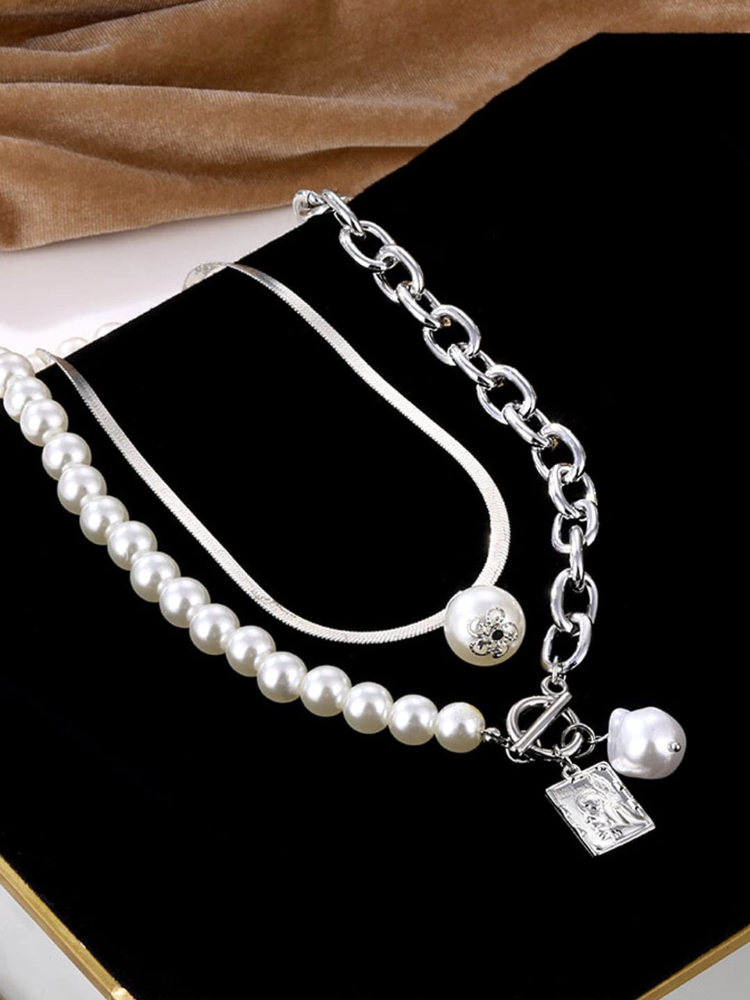 Multicolor Layer Chain Choker Necklace