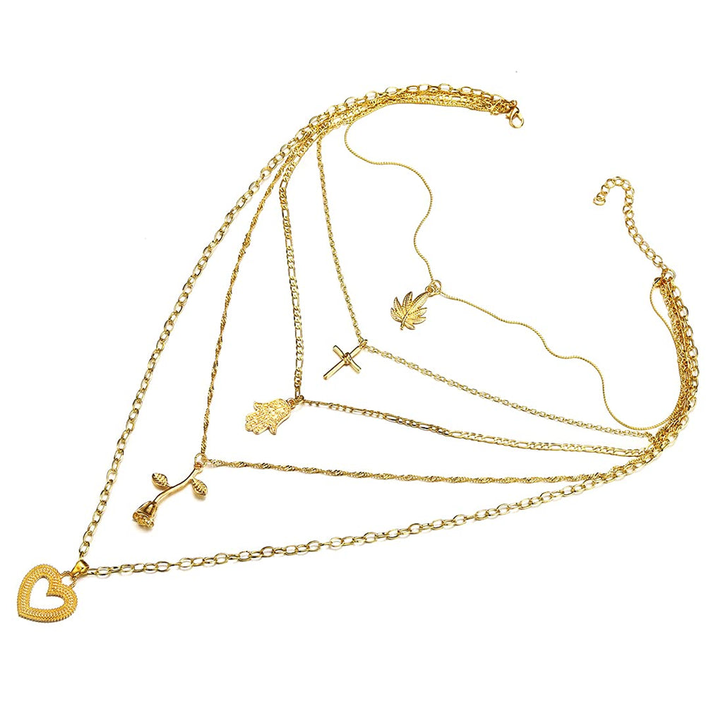 Silver Gold Layered Choker Necklace