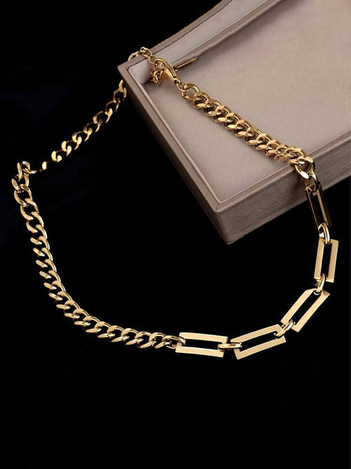 Golden Link Chain Choker Necklace